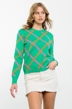 Load image into Gallery viewer, Green Chain Pattern Sweater
