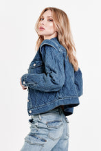 Load image into Gallery viewer, Courtney Crescent Denim Quilted Jacket