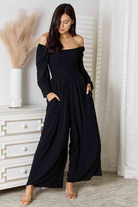 Square Neck Jumpsuit with Pockets (Online Exclusive)