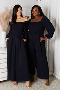 Square Neck Jumpsuit with Pockets (Online Exclusive)