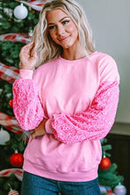 Load image into Gallery viewer, Sequin Round Neck Dropped Shoulder Sweatshirt   (Online Exclusive)